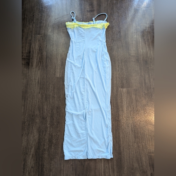 Blue Maxi Bodycon Dress Sweetheart Neckline Wedding Guest - Picture 4 of 4